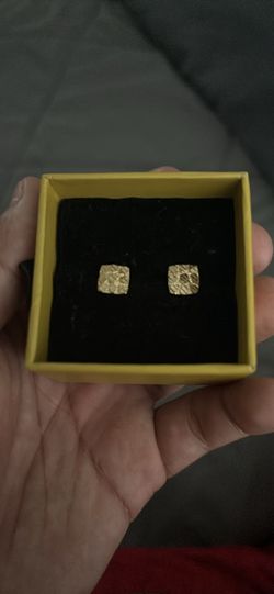 Gold nugget earrings
