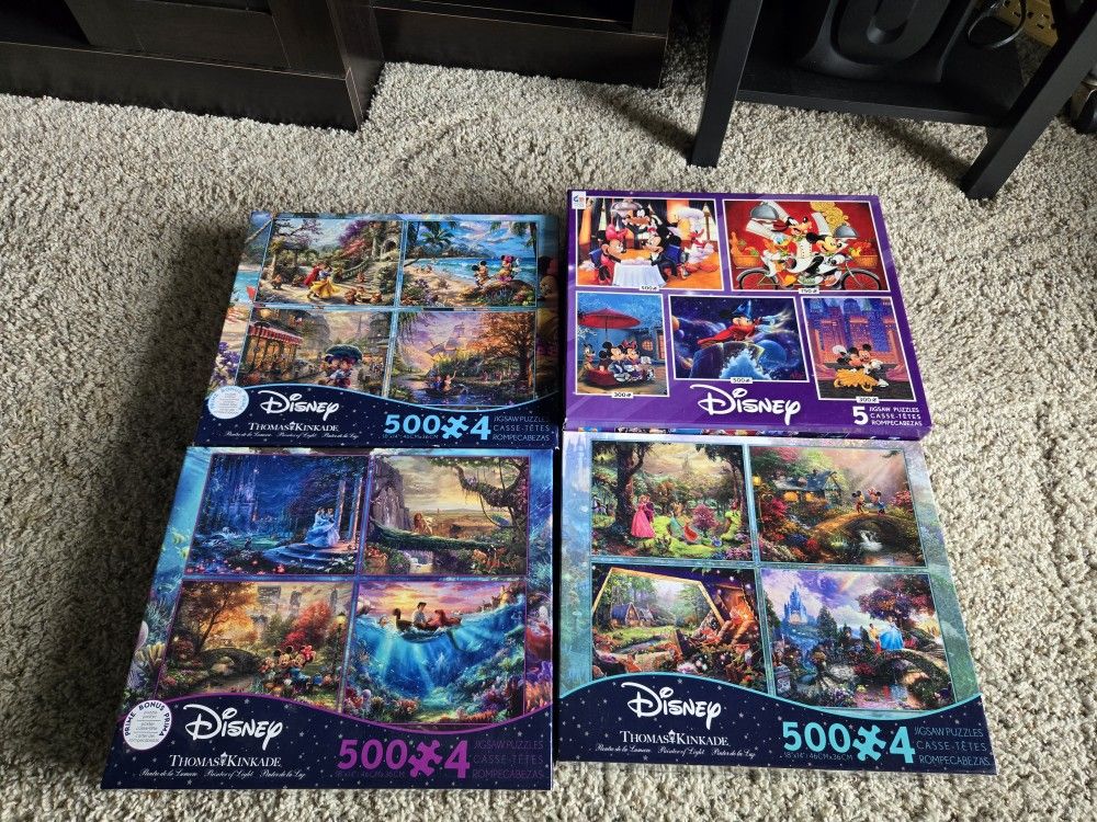 4 Boxes Of Disney Puzzles