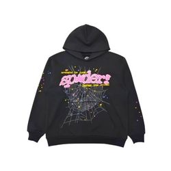 Sp5der Hoodie Black Spider Web Graphic
