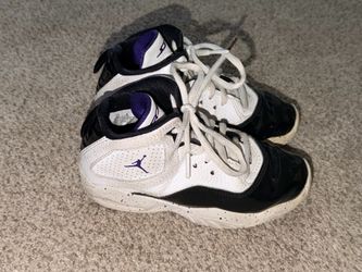Jordan Jumpman Pro Kids 12C Mid Top Basketball Sneakers White/Black/Purple