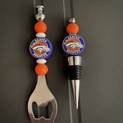 Denver Broncos Bottle Opener/ Stopper Set