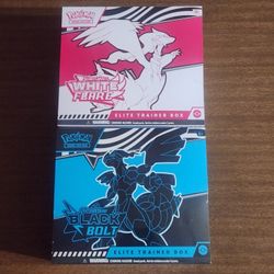 Pokemon Cards Scarlet and Violet White Flare and Black Bolt Elite Trainer Boxes