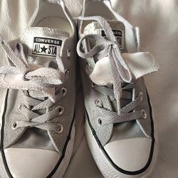 Gray And Silver Glitter Converse 