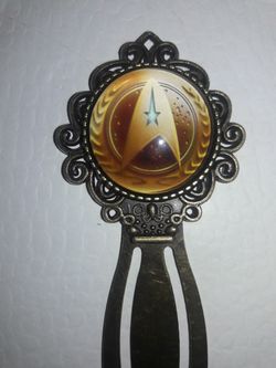 STAR TREK GLASS CABOCHON ANTIQUE BOOKMARK