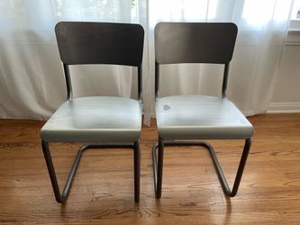 2 Restoration Hardware metal dining chairs