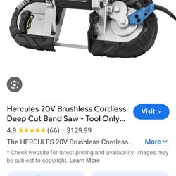 Hercules 20v Brushless cordless Deep Cut Band Saw