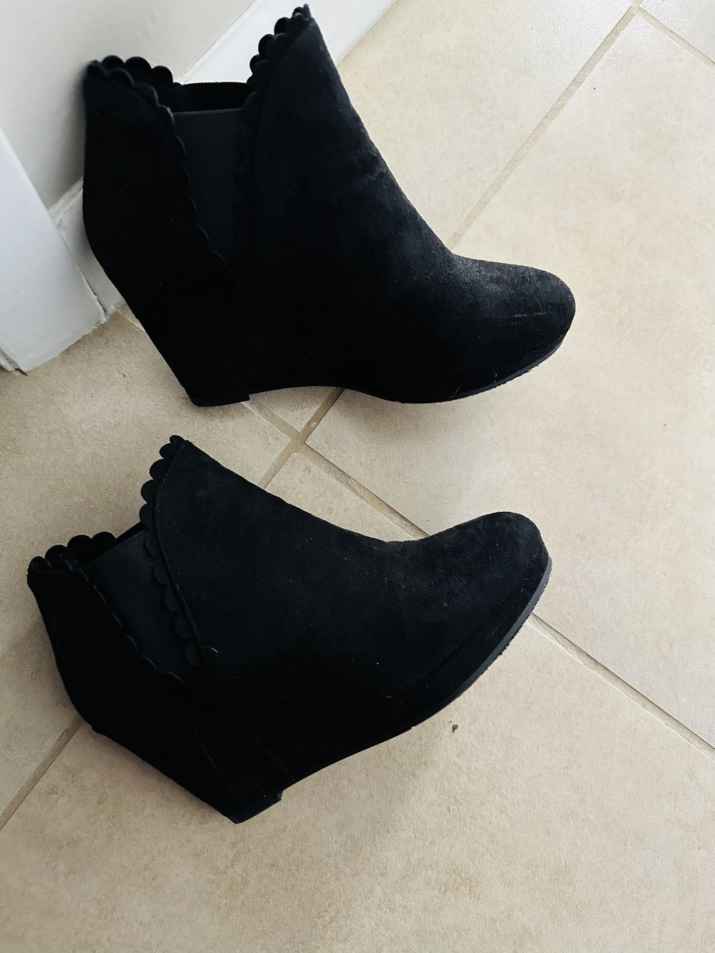 Wedge Suede Heels 