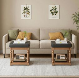 Set of 2 end tables. Brand new in box .  Leather