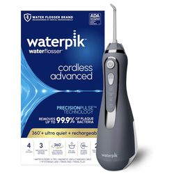 Waterpik Advanced 2.0 Wireless Dental Irrigator for Teeth, Gums, Braces, Dental Care with Travel Bag and 4 Tips, ADA Accepted, Rechargeable, Portable 