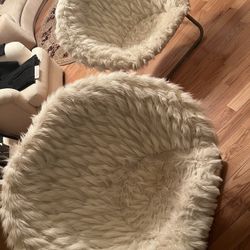 Two Faux Fur Saucy Foldable Chairs