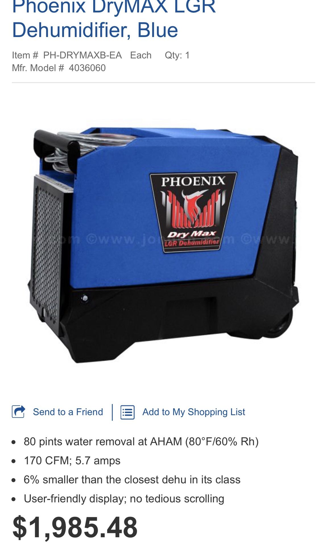 Phoenix dry max, LGR dehumidifier for Sale in Hayward, CA OfferUp