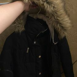 Small a.n.a Black jacket With Removable Hoodie 