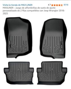 Jeep wrangler max liner mats  2018-2025
