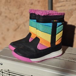 Merrell Youth Alpine Puffer Rainbow Waterproof Snow Boots Sz 1 Insulated