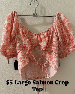 $5| Large| Salmon Crop Top