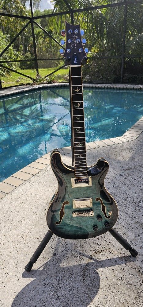 PRS SE Hollowbody II Piezo Peacock Blue Sunburst