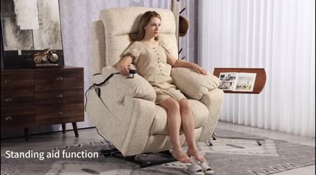 Power Lift Recliner Chair Oversized for Elderly 26''Wide Dual Motor 8 Nodes Massage and Heat Electric Recliner for Adult Living Room Recliner Chair wi