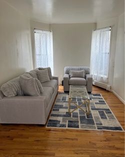 Gray Sofa and Armchair Living Room Set