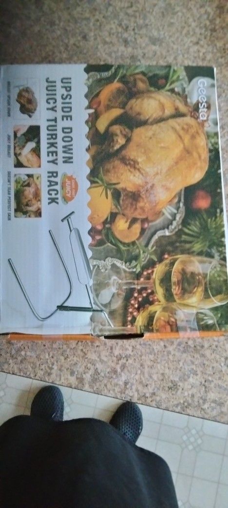 New Still In Original Box. A Chicken Oven Holder.
