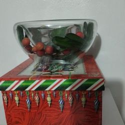 DOUBLE WALLED ART GLASS - CHRISTMAS DECOR BOW - MADE IN POLAND 7"×5"