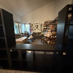 Black IKEA shelves