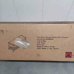 WHITE 2 DRAWER STORAGE BENCH