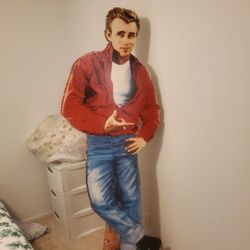 James Dean Cardboard Statue..over 6ft Tall Large Size..good Condition!