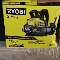 RYOBI

175 MPH 760 CFM 38cc Gas Backpack Leaf Blower

( Brand New /not  Functioning)sold As Is 