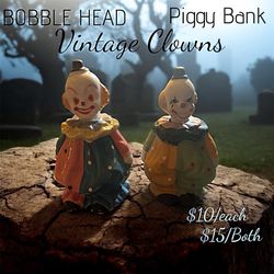 Vintage Clowns (Bobble Head & Piggy Bank)