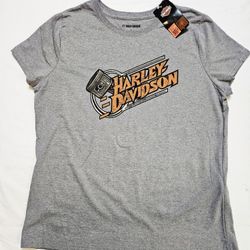Harley Davidson Grey Women's T-shirt Size XL