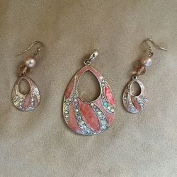 Teardrop Pendant & Earrings Fashion Jewelry Set