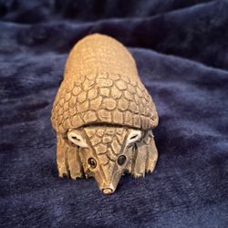 Soapstone Hand carved Armadilla signed