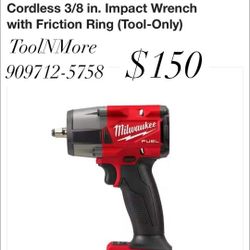 Milwaukee 3/8 Wrench Impact Only  Financing Available Warranty Offered 