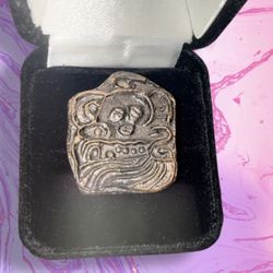 RARE 1922 Antique Thai Phra Rahu Amulet – Hand-Carved One-2 Eye  Coconut Shell Talisman w/ Provenance 'ET May 11 1922