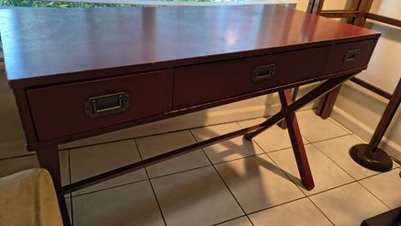 Wooden desk with drawers