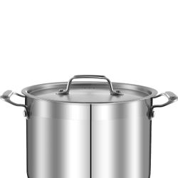 NutriChef 8 Qt Heavy-Duty Stockpot with Stainless Steel Lid - Induction Compatible Cooking Pot, Ideal for Soups and Stews


