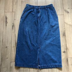 Womens Vintage Daniel Hecter Blue Denim Long maxi skirt size 13