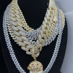 Iced Out Cuban Chains. 