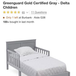 Collins Wood Toddler Kids' Bed, Greenguard Gold Certified Gray - Delta Children - Mattress Included 