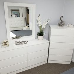 Dresser Whit Mirror And Chest - Cómoda Con Espejo Y Gavetero 