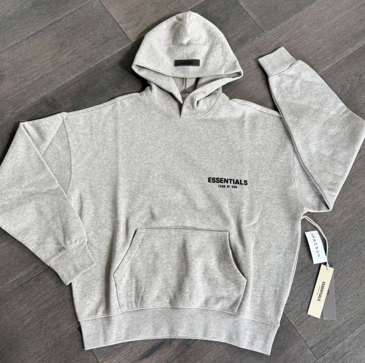 🔥 FEAR OF GOD ESSENTIALS HOODIE – DARK OATMEAL – SIZE LARGE (NEW)