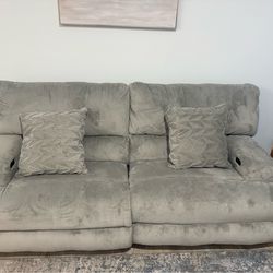 Power Reclining Microfiber Sofa & Loveseat