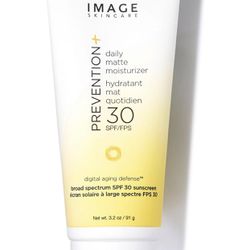 IMAGE Skincare, PREVENTION+ Daily Matte Moisturizer SPF 30, Zinc Oxide Mattifying Face Sunscreen