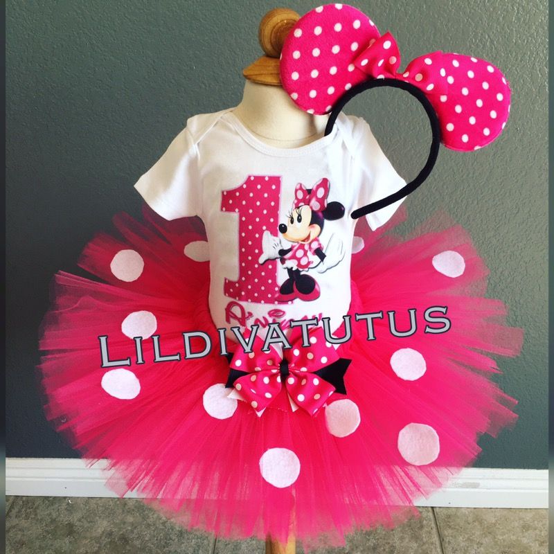 Pink Minnie Mouse tutu set