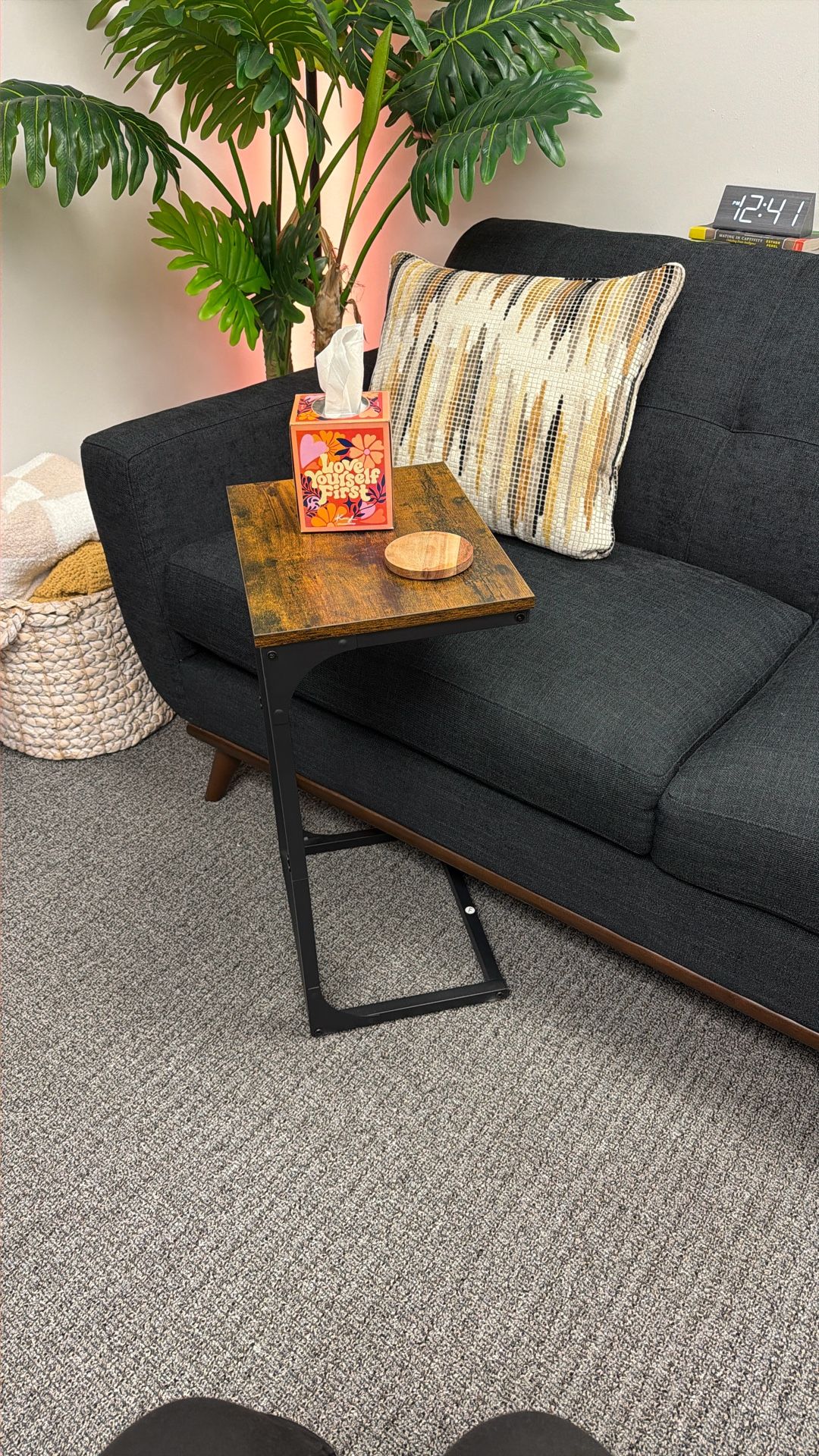 Sofa End Table With Metal Frame