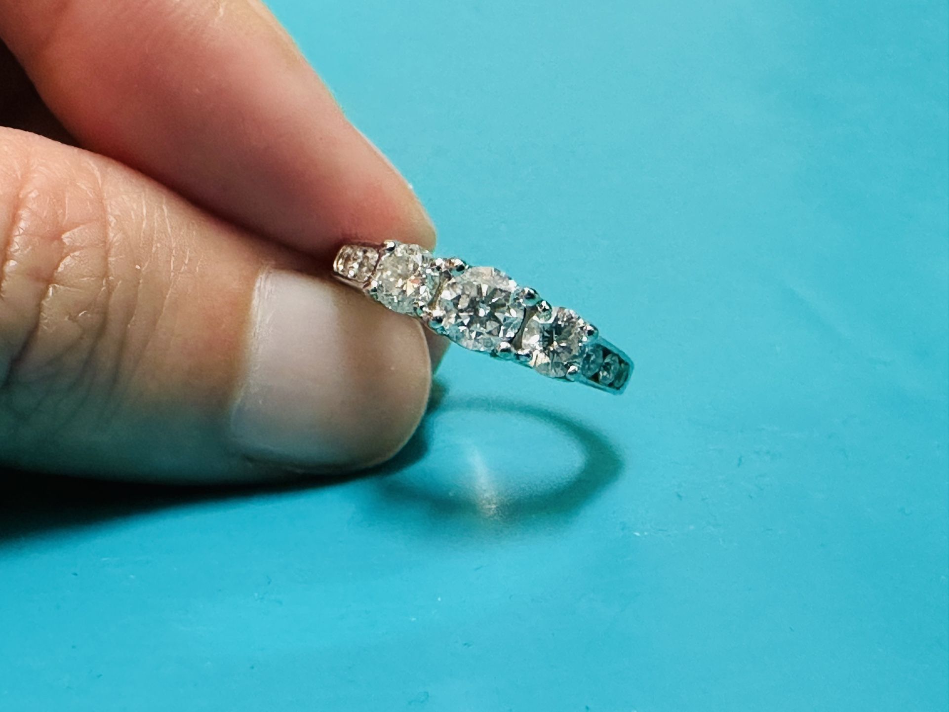 1 CT T.W. Round-Cut 3-Stone Ring 14K White Gold