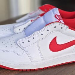 Nike Air Jordan 1 LOW OG White University Red Size 12
