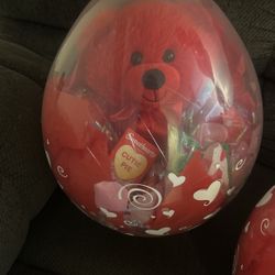 Stuffed Balloon Red Teddy Bear