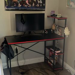 Gaming monitor and desk