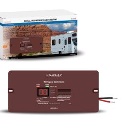 Sealed Pangaea Digital RV Propane Gas Detector PRG1000-A (Brown) 12v DC, LED Display 85 Decibel Alarm.